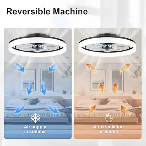 Ventilateur de plafond avec lumière LED dimmable et télécommande pour salon