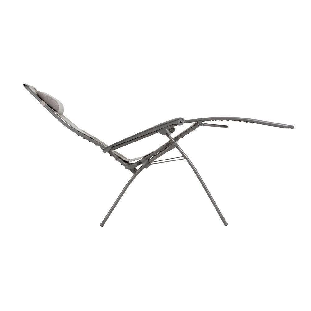 Lafuma - Fauteuil Relax Zéro Gravité XL | Fabriqué en FRANCE - Garantie 5 ans - Gris - Maintien ferme de tout le dos, Résiste aux UV et à la pluie