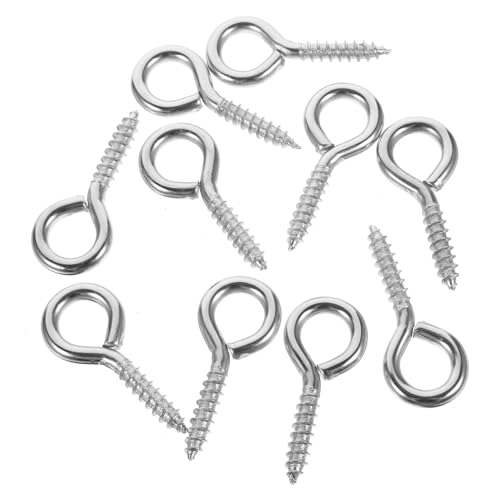 BELLIFFY Long Lasting 5mm Diameter Screw 10pcs Eye Pin Screws for Cables Strong and for Wood