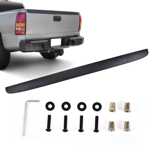PIT66 Tailgate Molding Cap Compatible with 1999-2007 Chevy Silverado GMC Sierra 1500 (Fit 2007 Classic Only) Not Stepside Fit 6.5FT Bed Tail Gate Spoiler Moulding Protector Top Cover GM1909101