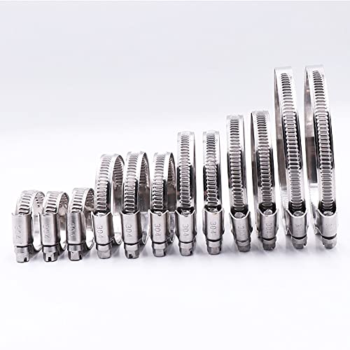 5 Pezzi Fascetta stringitubo in Acciaio Inox 304 Stile Tedesco Tubo Acqua Condotto Morsetto Tubo Raccordo Strumento di Fissaggio 9 mm di Larghezza(160-180mm)