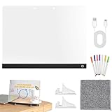 LED-Zeichenbrett – 30 x 20 cm beleuchteter Schreibblock, Acryl-Nachrichtentafel, trocken abwischbares Doodle-Panel | USB-betriebenes, leuchtendes Notizdisplay, buntes Schreibtablett mit Touch-Dimmer,
