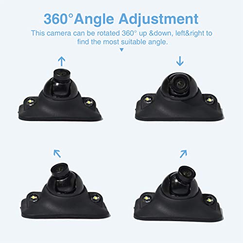 PARKVISION Car Blind Spot Side View Camera with LEDs,115°View Angle&Mini Size Tape Mounting Rear Camera with 360° Rotation,NO Drilling,Removable Guildlines,Mirror Non-Mirror Image,12V only[S142B] - Thumbnail 7