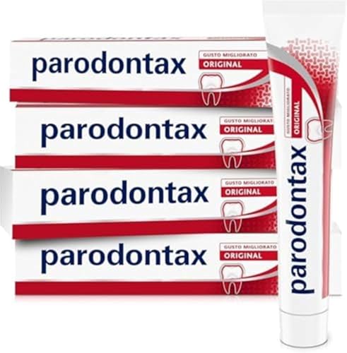 Parodontax Dentifricio Original, per Gengive Sane e Denti Forti, Uso Quotidiano, Alito Fresco, Gusto Migliorato, 4 x 75ml