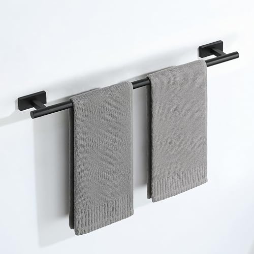 Mooche Black Towel Rail Wall Mounted, Bathroom Towel Holder, 600MM Towel Holders for Bathroom, SUS304 Stainless Steel Towel Bars for Hotel,Kitchen,Drawing Room,Toilet