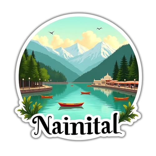 Image of Naxon Nainital Town Theme Souvenir Wooden Refrigerator Stylish Fridge Magnet - Fridge Decoration Magnet for Kitchen & Home Decor | Perfect Souvenir Gift | Size 3x3 Inches | Pack of 1