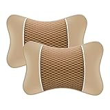 2-Pack Car Neck Pillow for Suzuki Kizashi 2010-2023, Memory Foam Adjustable Strap Breathable Removable Cover Breathable Removable,Beige