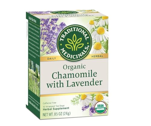 Image of Traditional Medicinals Organic Chamomile with Lavender Herbal Tea, 16 Tea Bags (Pack of 2)