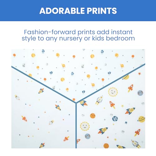 Image of Delta Children Fitted Crib Sheets for Girls and Boys - Crib Sheet for Standard Crib and Toddler Mattresses - 28x52 Inch (Pack of 3), Space Exploration