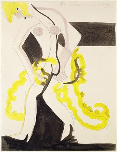 Toile Kirchner Danseuse au châle jaune pour raviver un mur blanc de salon 60x90