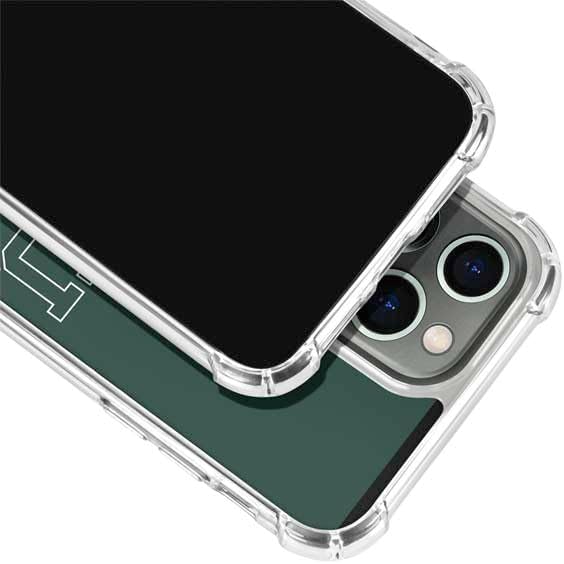 Skinit Clear Phone Case Compatible with iPhone 13 Pro Max - Officially Licensed Michigan State University MSU Letters Design