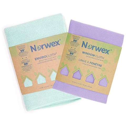 Norwex Basic Package - Microfiber - Glass Window Cleaning Cloth and Household Enviro Dusting Cloth Colors May Vary Cover