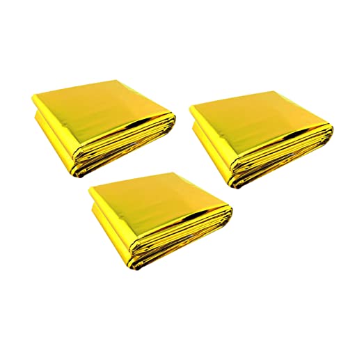 BCOATH Foil Emergency Blankets 3 Pack 210 * 140cm Aluminum Foil Reflective Waterproof Windproof for