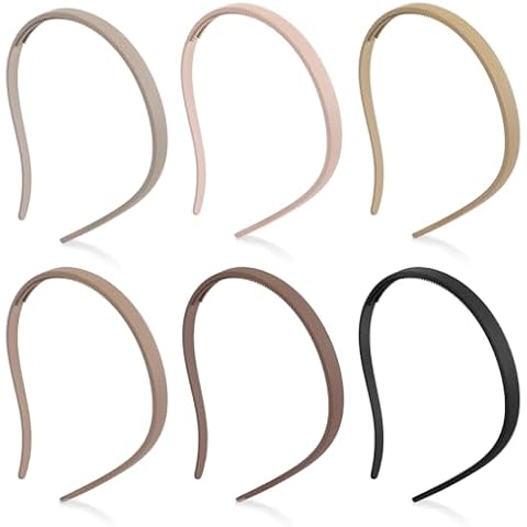Tiefebene 6PCS Plastic Headbands for Glasses Wearers, Sunglasses Headbands for Women, Headbands with Teeth Non Slip, Hard Headbands Thin HairBand for Women Cover