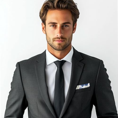 Image of Floral Pocket Squares for Men with Holder Printed Flower Mens Handkerchief Cotton Suit Pocket Hanky for Wedding