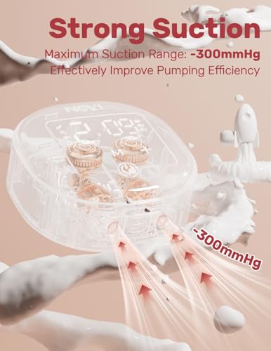 Image of NCVI Hands-Free Portable Breast Pump with 24mm Flange, Portable Breast Pump with Motor Buckle for Travel and Work, Equipped with Third Generation Spill-Proof Cups