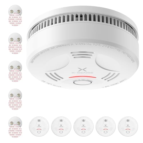 X-Sense Mini-Rauchmelder mit Magnethalterung, Magnethalter, Rauchmelder mit 10 Jahre Batterie, Feuermelder, photoelektrischer Rauchmelder mit Test-/Stummschalttaste, XS01, 1 Stück 1 x XS01 m