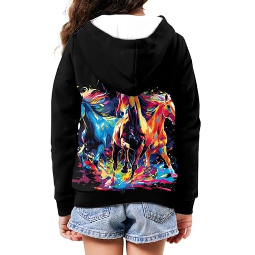 Image of Unisex Zipper Sweatshirt Boys Girls Hooded with 2 Pocket Pullover Hoodies for 6-16Y Kids