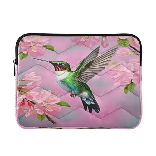 Funda para portátil Hummingbird y Cherry Blossom 13-14 pulgadas
