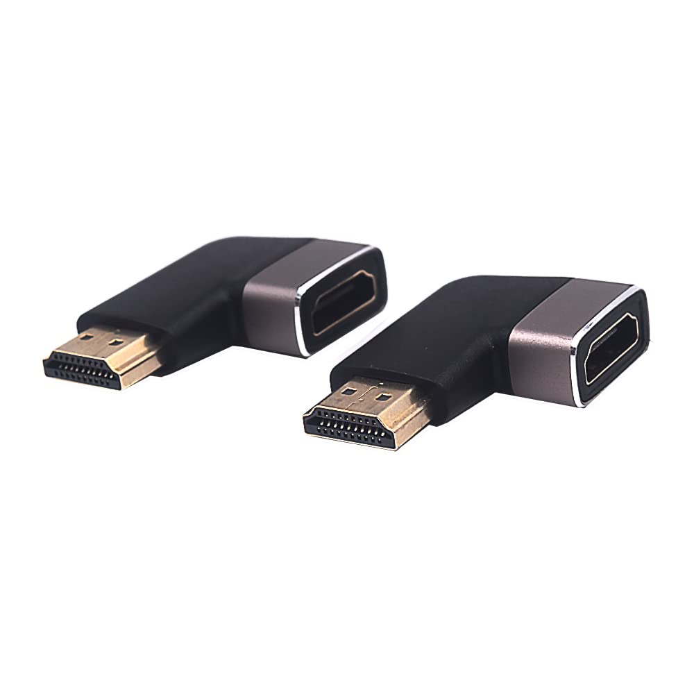 Kework2 Pack HDMI 8K Extender, 90 Degree Left Angle HDMI 2.1 Version Male to HDMI 2.1 Version Female Extension Adapter Connector Coupler, 8K@60Hz
