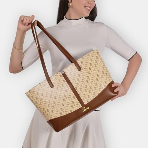 Image of Lavie Women's Mono LL Samara Tote Bag for Women | Tote Handbag for Work | Ladies purse | Stylish Shoulder Bag | Gift for Women