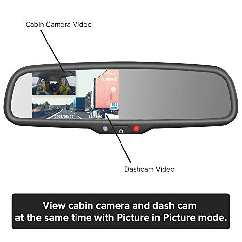 Master Tailgaters Rear View Mirror with Dual Camera HD DVR Dash Cam with Microphone + WiFi app (Records Forward and Inside Cabin Passengers)