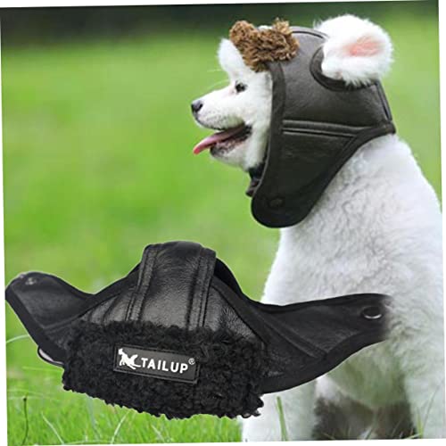 Mipcase Puppy Outfits Pilot Helmet Dog Hats For Large Dogs Winter Dog Cap Dog Pilot Hat Pet Show Costume Pet Winter Hat Big Dog Pet Supplies Black The Dog Fleece Hat Vintage Hat #TOP7