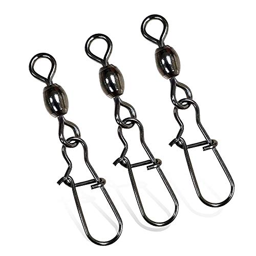 スイベルスナップセット スイベル付スナップ 釣り サルカン クレンスイベル付スナップ 高速回転 100本セット 8# 26lb 1枚目