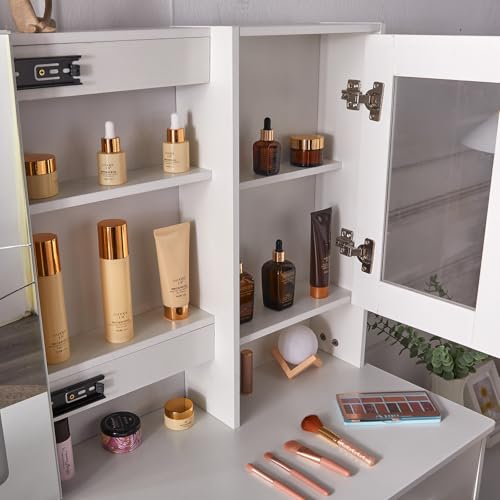 Tocador de maquillaje con luz LED para crear tu rincón de belleza ideal en el dormitorio 8