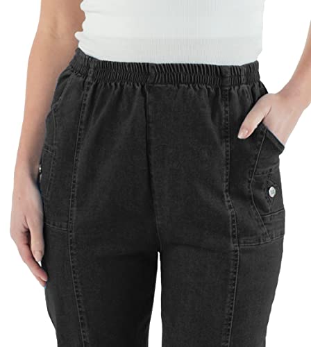 URBAN STITCH Women Jeans Ladies Stretch Trousers High Waist Rise Elasticated Pull On Straight Leg Denim Soft Pants Plus Size Casual Wear - Image 6