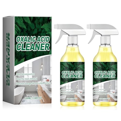 Yicengy 2 Bottle Oxalic Acid Cleaner Powerful Stain Removal Spray for Bathroom Oxalic Acid Cleaner Spray Multipurpose Stain Remover Spray for Bathroom-100ml/3.38fl.oz