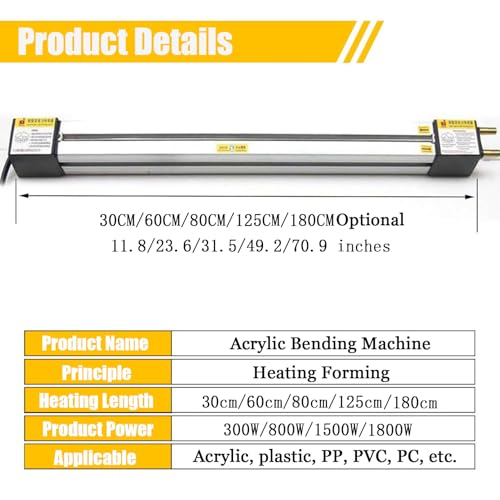 Máquina dobladora de calor acrílica, calentador manual de tiras con control de temperatura para fabricación de carteles y fabricación de plástico