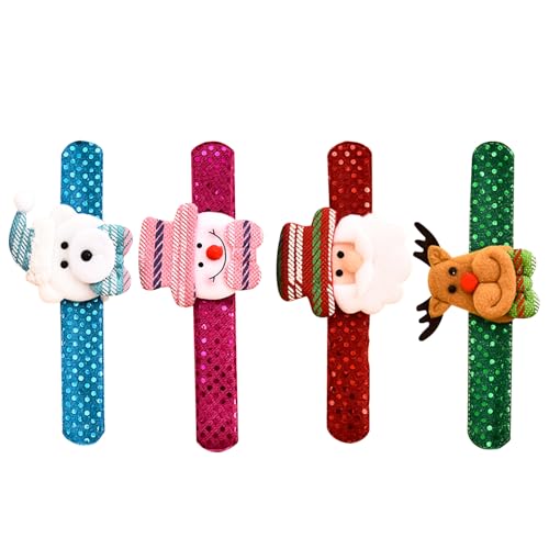 Bohue Christmas Slap Bracelets Wristband Slap Band Snap Bracelet for Xmas Party Bag Filler (8)