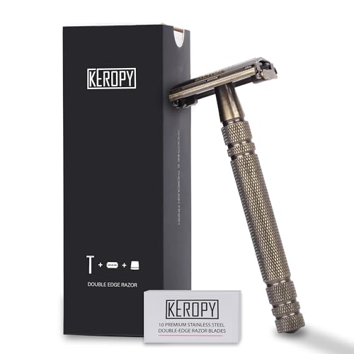 Keropy Butterfly Open Safety Razor for Men, Bronze