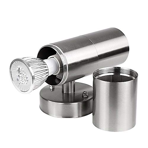 Outdoor Porch Light Stainless Steel Exterior Wall Lights Cylinder Led Wall Sconce Outside Waterproof Up And Down Wall Lamp For Aisle Doorway Entry Corridor Garage, Nickel Finished #TOP3