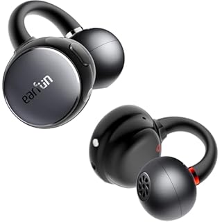 EarFun Clip Open Ear Headphones, Clip on Earphones Wireless Bluetooth 6.0 Headphones, Adaptive Comfort with Secure Fit, LDAC, 2 Mics AI ENC Call, Hi-Res Audio, 40H Playtime, IP55