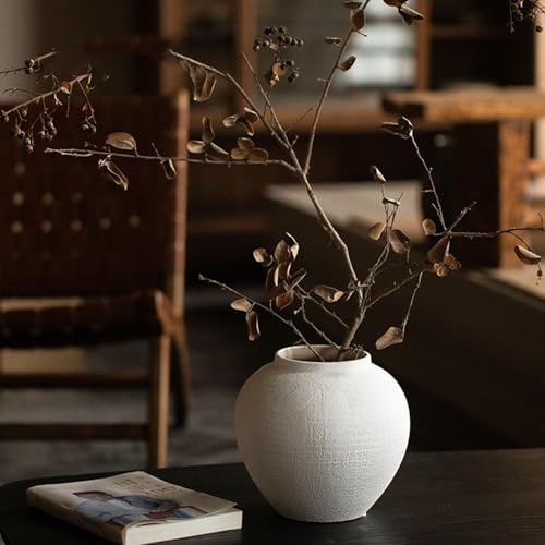 Vase en céramique rétro pour fleur séchée, la solution pour meuble vide - 7