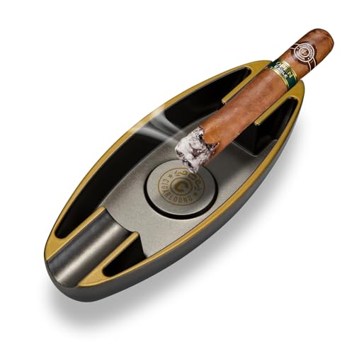 CIGARWONG Cigar Ashtray with 2 Cigar Holder Portable Travel Ashtray Unique for Outdoors Indoors - Image 9