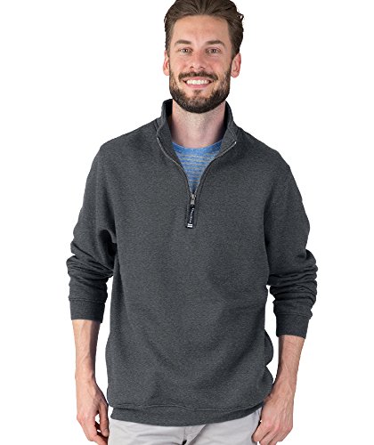 Image of Charles River Apparel Unisex Crosswind Quarter Zip Sweatshirt, Soft Cotton Blend Pullover with Pockets