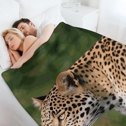 Couverture léopard en flanelle 76x127 cm pour lit et canapé