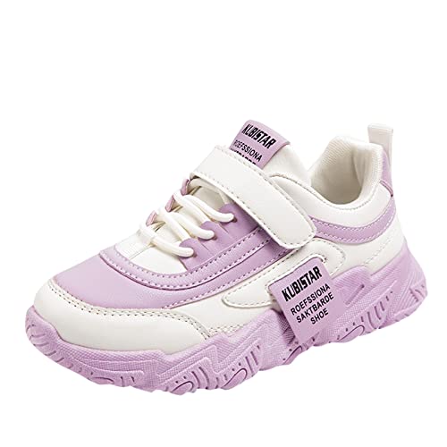 Girls Wide Sneakers Kids Anti-Slip Flat Walking Running Shoes Soft Rubber Sole Athletic Sports Trainers Fall Winter