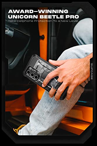 Image of SUPCASE Unicorn Beetle Pro Case for Samsung Galaxy S22 Ultra 5G (2022 Release), [Extra Front Frame] Full-Body Dual Layer Rugged Belt-Clip & Kickstand Case with Built-in Screen Protector (CamoGray)