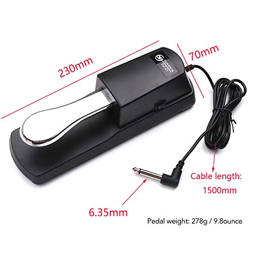 Honeytecs Piano Sustain Pedal Amortecedor Teclado Sustain Pedais Sintetizador para Piano Eletrônico