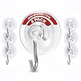 Holiday Joy - World's Strongest All Purpose 1 3/4 inch Suction Cups with Hooks - Made in USA (6 Medium)