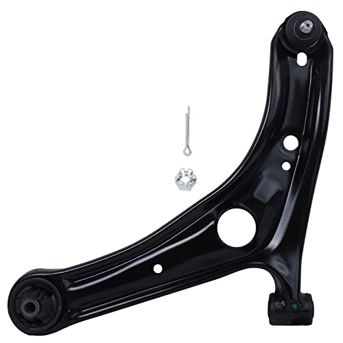 Image of Detroit Axle - 8pc Front End Suspension Kit for Toyota 2000-2005 Echo, 2 Lower Control Arms w /Ball Joints 4 Inner & Outer Tie Rod End Links 2 Boots 2001 2002 2003 2004 Replacement