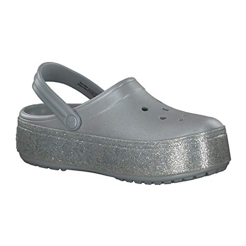metallic silver crocs