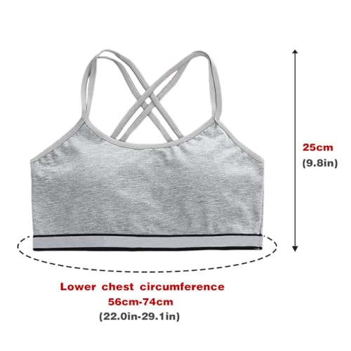 Training Bras for Girls 9-14 Years Old, 4 Pack Girls Sports Bra Cotton Spaghetti Strap Girls Bras with Pads2