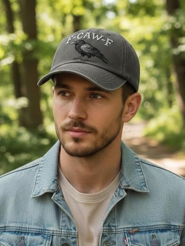F Caw F Hat, F-Caw-F Hat Fcawf Cawf Bird Cap, Embroidered Adjustable Hats Soft Washed Baseball Caps, 2pcs G, One Size - 3