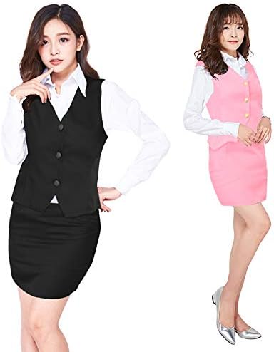 Amazon Co Jp 2色 長袖ブラウス ベスト付 Ol 事務服 オフィスレディ 秘書服 コスプレ 衣装 コス 制服 変装 仮装 ブラック ホビー