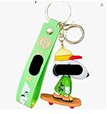 TCB Creations Snoopys The Dog on Skateboard Cartoon 3D Character Silicone Charm Keychain